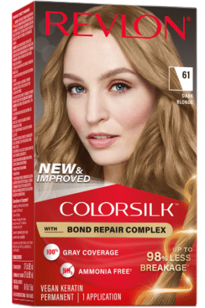 Revlon ColorSilk with Bond Repair Complex Permanent Hair Dye, Dark Blonde 61