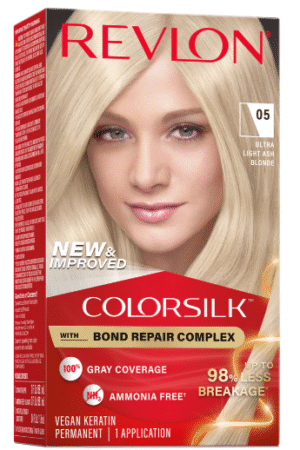 Revlon ColorSilk with Bond Repair Complex Permanent Hair Dye, Ultra Light Ash Blonde 05