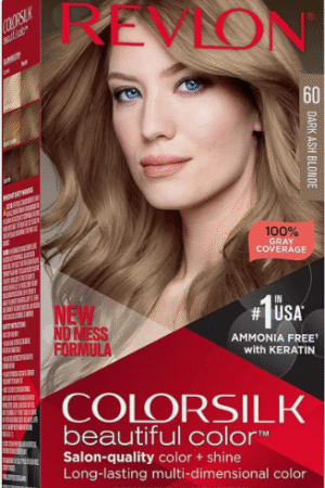 Revlon ColorSilk with Bond Repair Complex Permanent Hair Dye, Dark Ash Blonde 60