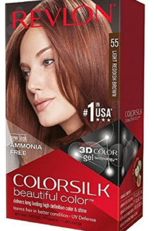 Revlon ColorSilk with Bond Repair Complex Permanent Hair Dye, Light Reddish Brown 55