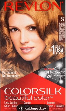 Revlon ColorSilk with Bond Repair Complex Permanent Hair Dye, Lightest Golden Brown 57